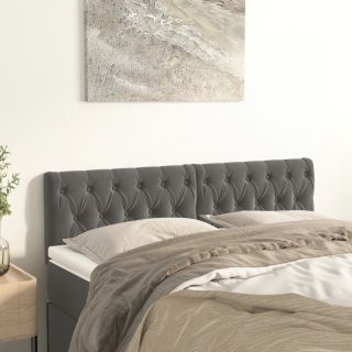 voodipeatsid 2 tk, tumehall, 72x7x78/88 cm, samet