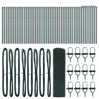 keermestatud traadi aed 13 postiga Roheline 0.4x100 m teras