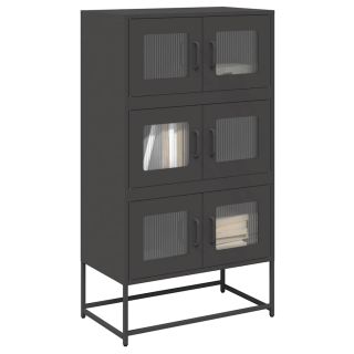 Highboard Black 68x39x123 cm Teras