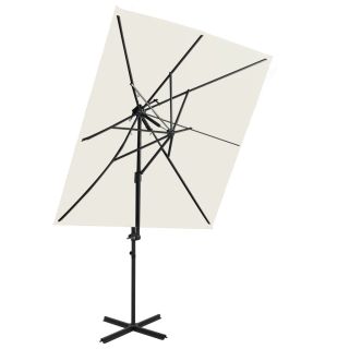 konsooldisainiga päikesevari topelt katus 250x250 cm liiv