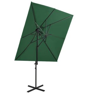 konsooldisainiga päikesevari topelt katus 250x250 cm roheline