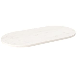 lauaplaat, valge, 100 x 50 x 2,5 cm, männipuit, ovaalne