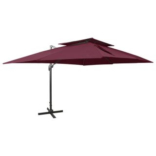 konsooldisainiga päikesevari topelt katus 400x300 cm bordoo