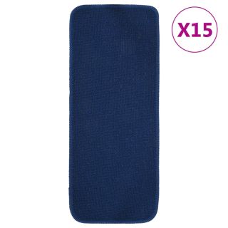 Противоскользящие коврики для лестниц 15 шт. 60x25 см синие прямоугольники