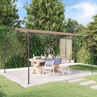 varjualune, pruunikashall, 4x3 m, 180 g/m², kangas ja teras