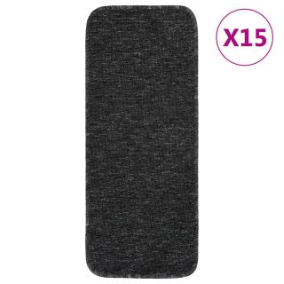 Коврики для лестницы 15 шт. 60x25 см антрацитовый прямоугольник