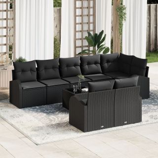 9-osaline Aia Diivanikomplekt koos Padjadega Must Polü Rattan