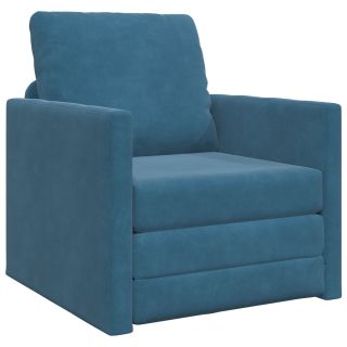 Põrandadiivan 2-in-1 Sinine 74x77x81 cm Samet
