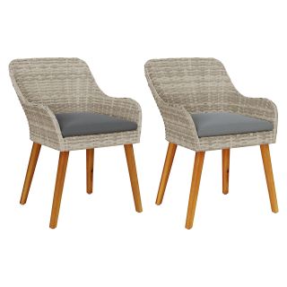 Aia toolid padjadega 2 tk Helehall Polü rattan