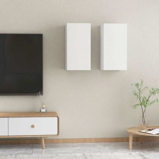 telerikapid 2 tk, valge, 30,5 x 30 x 60 cm, tehispuit