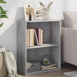 2-х уровневая книжная полка бетон серый 60x30x76,5 ДСП