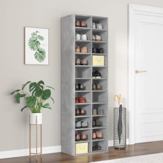 Тумба для обуви, бетонно-серая, 54 x 34 x 183 см, искусственное дерево