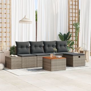 6-osaline aiatoolide komplekt patjadega Hall Polü Rattan