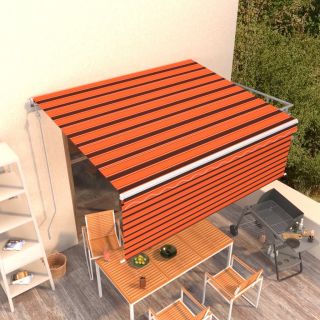 automaatne varikatus rulooga, 4 x 3 m, oranž/pruun