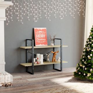 Двухъярусный книжный шкаф 100x30x70 см, Сонома, искусственное дерево