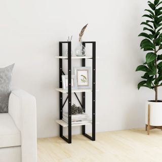 3-х этажный книжный шкаф, 40x30x105 см, белый, сосна