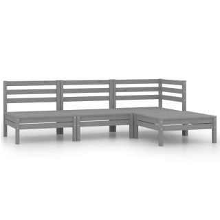 4-osaline aiadiivanikomplekt, hall, täismännipuit