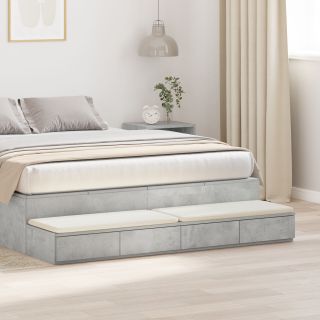 Voodi Sahtlid Betoonhall 150x36,5x16,5 cm Tehispuit
