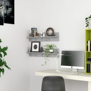 seinariiulid 2 tk, betoonhall, 80 x 11,5 x 18 cm, puitlaastplaat