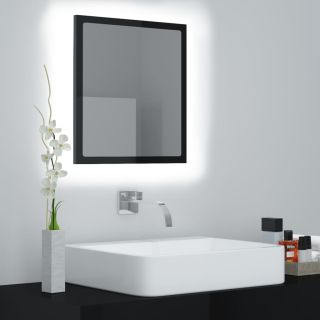 LED vannitoa peeglikapp, kõrgläikega must, 40x8,5x37 cm, akrüül