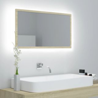 LED vannitoa peeglikapp, Sonoma tamm, 80x8,5x37 cm, akrüül