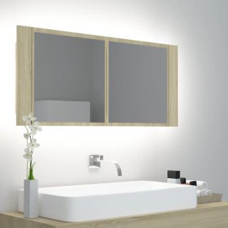 LED-peeglikapp Sonoma tamm 100 x 12 x 45 cm, akrüül