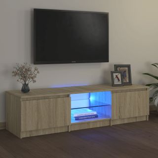 telerialus LED-tuledega, Sonoma tamm, 140 x 40 x 35,5 cm