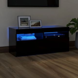 telerialus LED-tuledega, must, 90 x 35 x 40 cm