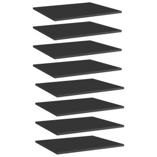 полочные доски 8 шт., глянцевые черные, 60x50x1,5 см, искусственное дерево