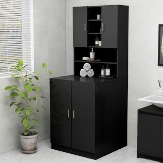 тумба под стиральную машину, черная, 70,5 x 25,5 x 90 см