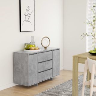 puhvetkapp 3 sahtliga betoonhall 120x41x75 cm tehispuit