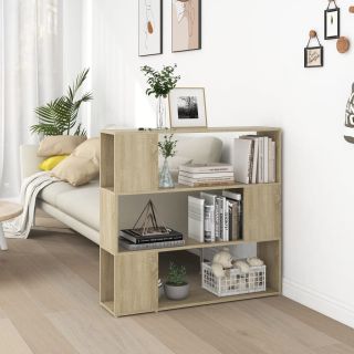 Книжная полка/разделитель комнаты, дуб Сонома, 100 x 24 x 94 см