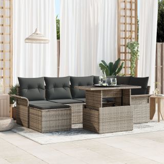 7 tükki Aiadiivanite komplekt padjadega Hall Polü Rattan