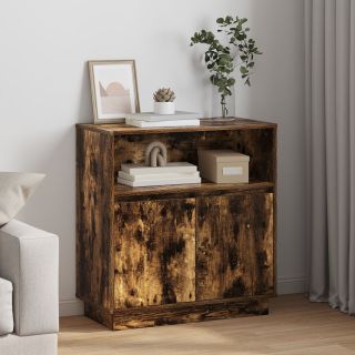 Kapp LEDidega Suitsetatud Tamme 71x34,5x75 cm Tehispuidust