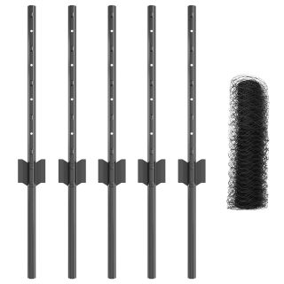 Kaidete postid 5 tk U-kanal Hall 40 cm Teras,Kuusnurkne Kaide Hall 0.4x10 m Teras