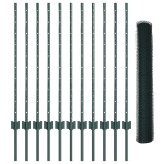 Aed 2 komplekti Roheline Metall, Plast 25 x 1 m aed Vastupidav