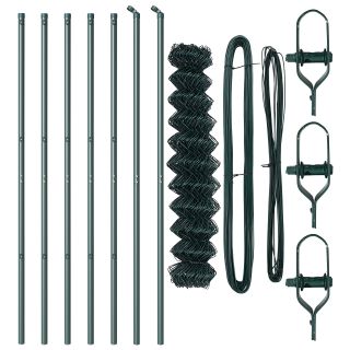 Aia aed koos 7 posti 1x10 m galvaniseeritud terasest roheline