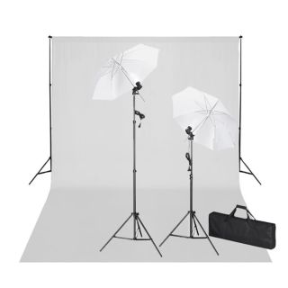 stuudiokomplekt valge taustaga 600 x 300 cm ja valgustitega