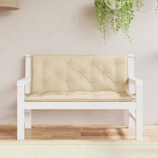 Подушки для сидения садовой скамейки 2 шт., бежевые, 120x50x7 см, ткань оксфорд