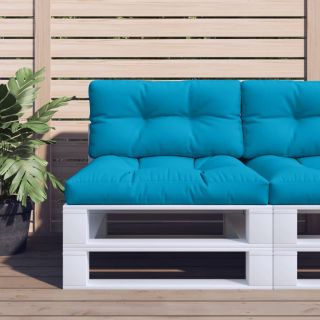 Подушка для сиденья из европоддона, светло-голубая, 70x40x12 см, ткань