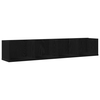 CD Seinale Paigaldatav Riiul Must Tamme 100x18x18 cm Tehispuit