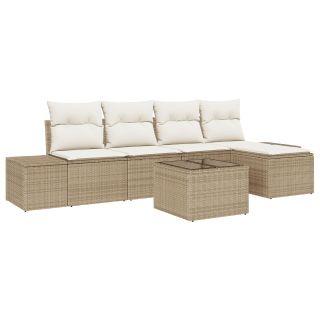 6-osaline Aia Sohva Komplekt Padjadega Prune Polü Rattan