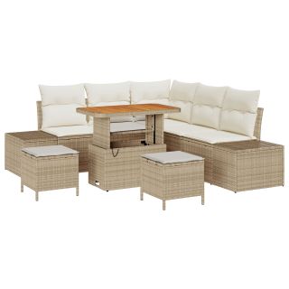 8-osaline Aia Diivanikomplekt Padjadega Beež Polü Rattan Aakauni,2-kohaline Aia Diivan Padjadega Beež Polü Rattan,3-osaline Aia Söögikomplekt Padjadega Beež Polü Rattan Aakauni