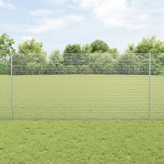 keermestatud aed 10 U-posti hõbedane 1.2x10 m teras