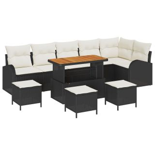 10-osaline aiadiivanikomplekt padjadega must polü rattan aktsioon,2-kohaline aiadiivan hoiustamise ja padjadega must polü rattan,4-osaline aiatoa komplekt padjadega must polü rattan aktsioon