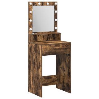 Tualettlaud LED Valgustusega Suitsutatud Tamme 50x41x135 cm