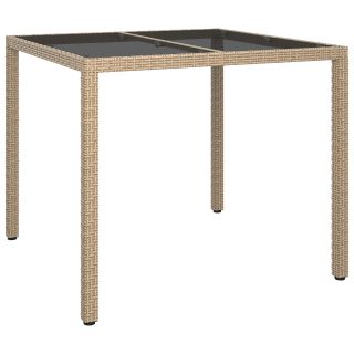 Aia söögilaud Beež 90x90x75 cm Polürotang