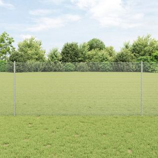 Keermestatud Traadi Aed 22 U-postiga Hõbedane 1x25 m Teras