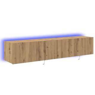TV seinalaudade komplekt LED-valgustitega 2 tk Artisan Oak 80x35x31 cm
