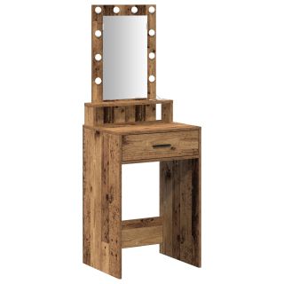 Tualettlaud LED Valgustusega Vanast Puust 50x41x140 cm
